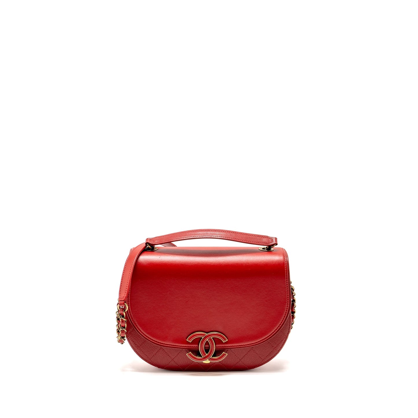 Chanel Medium Coco Curve Flap Bag Calfskin Red
