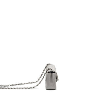Chanel Mini Rectangular Flap Bag Lambskin Light Grey (Microchip)