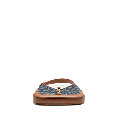 Gucci Jackie 1961 Small Shoulder Bag Denim/Leather Blue/Brown