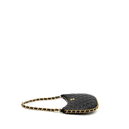 Chanel 23b Hobo Shoulder Bag Lambskin Black Brushed (Microchip)