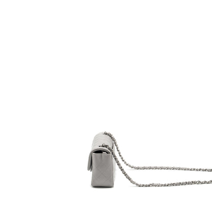 Chanel Mini Rectangular Flap Bag Lambskin Light Grey (Microchip)