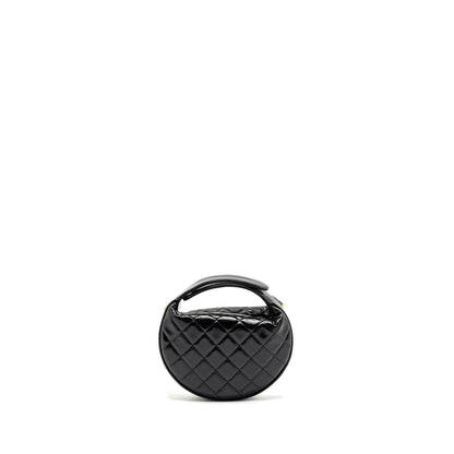Chanel 21A Round Clutch with Detail Chain Calfskin Black (microchip)
