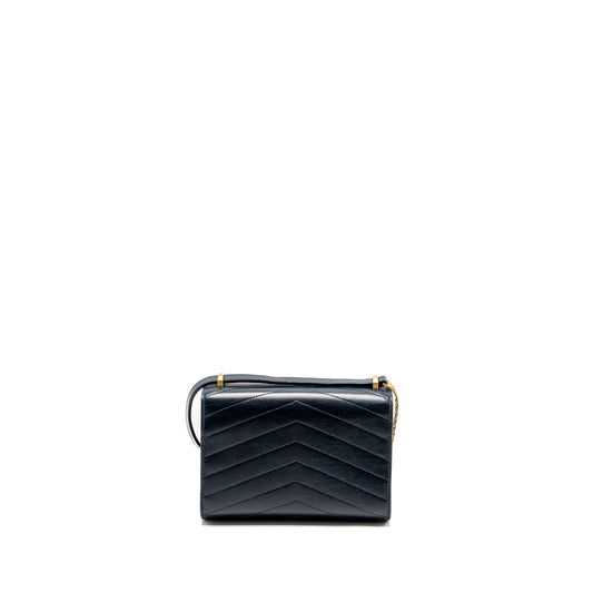 Chanel Lock me Up Chevron Medal Flap Bag Calfskin Dark Navy