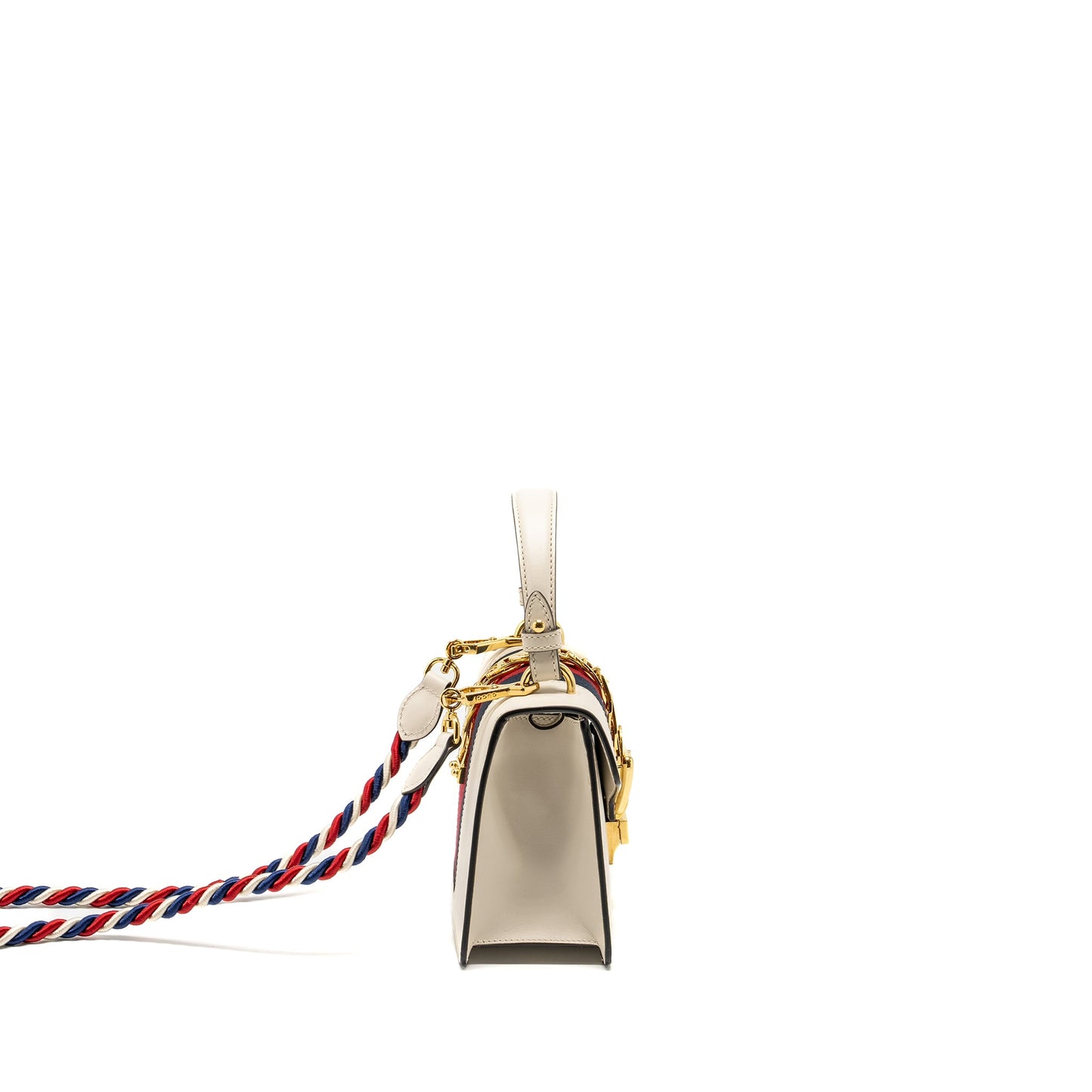 Gucci Mini Sylvie Top Handle Bag Calfskin White