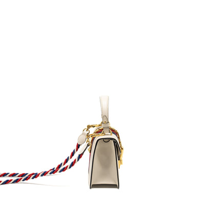 Gucci Mini Sylvie Top Handle Bag Calfskin White