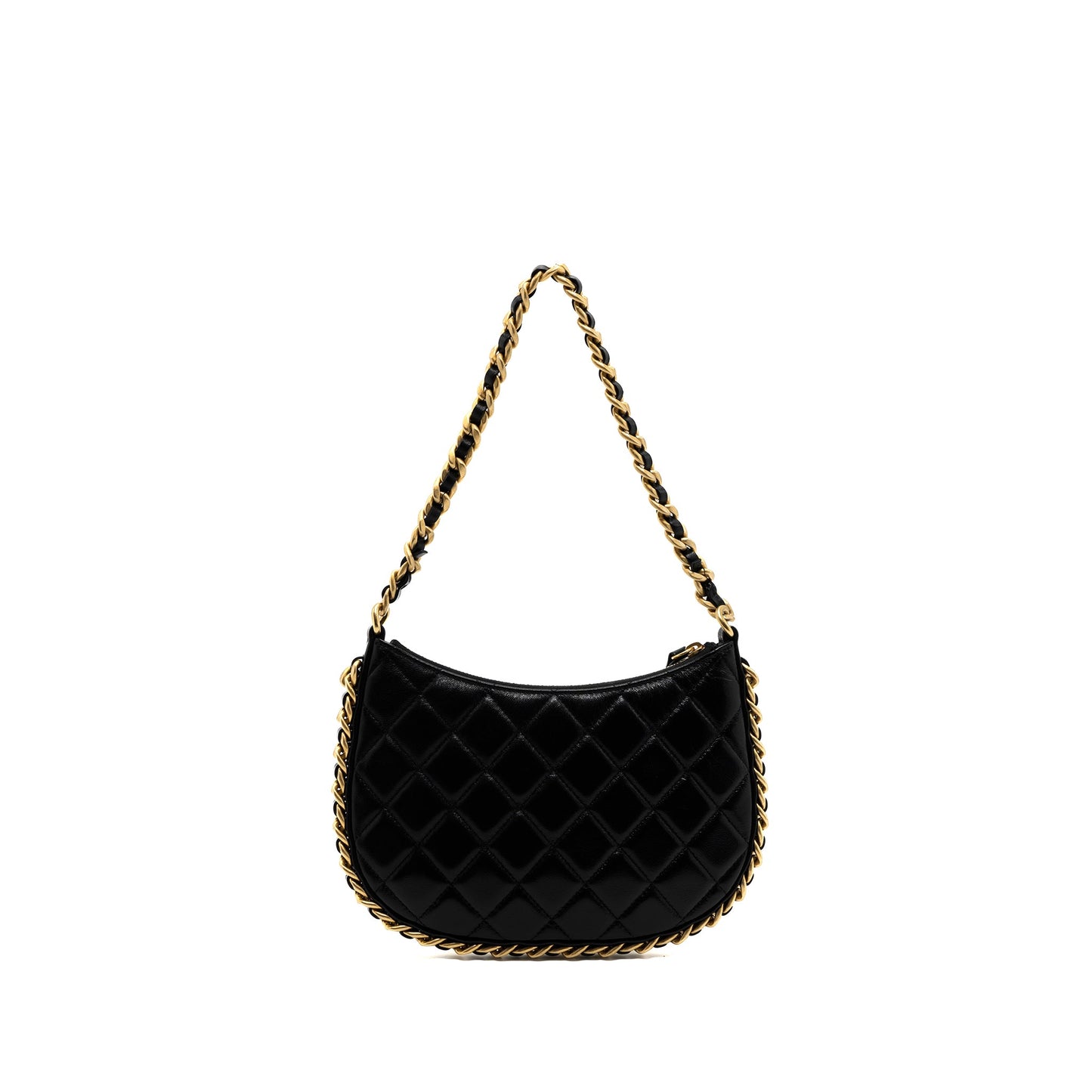 Chanel 23b Hobo Shoulder Bag Lambskin Black Brushed (Microchip)