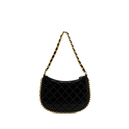 Chanel 23b Hobo Shoulder Bag Lambskin Black Brushed (Microchip)