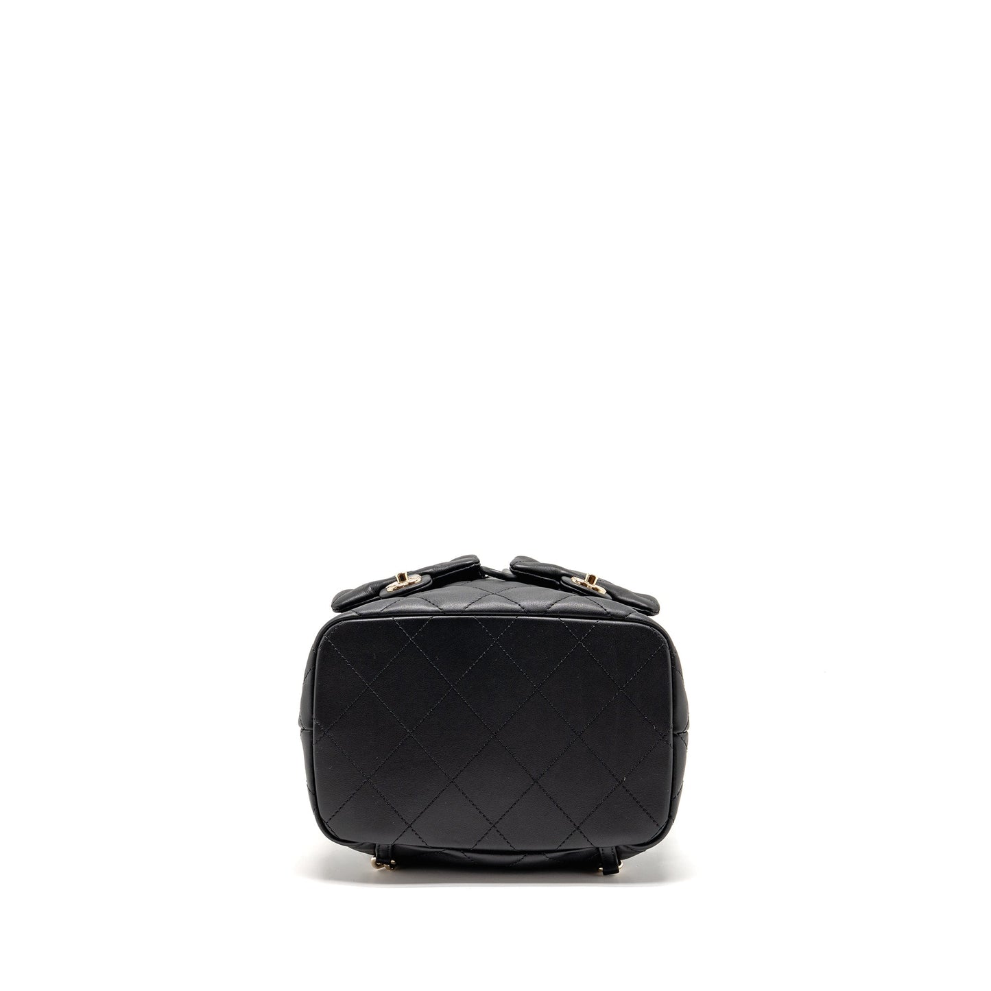 Chanel Drawstring Two Pockets Backpack Calfskin Black
