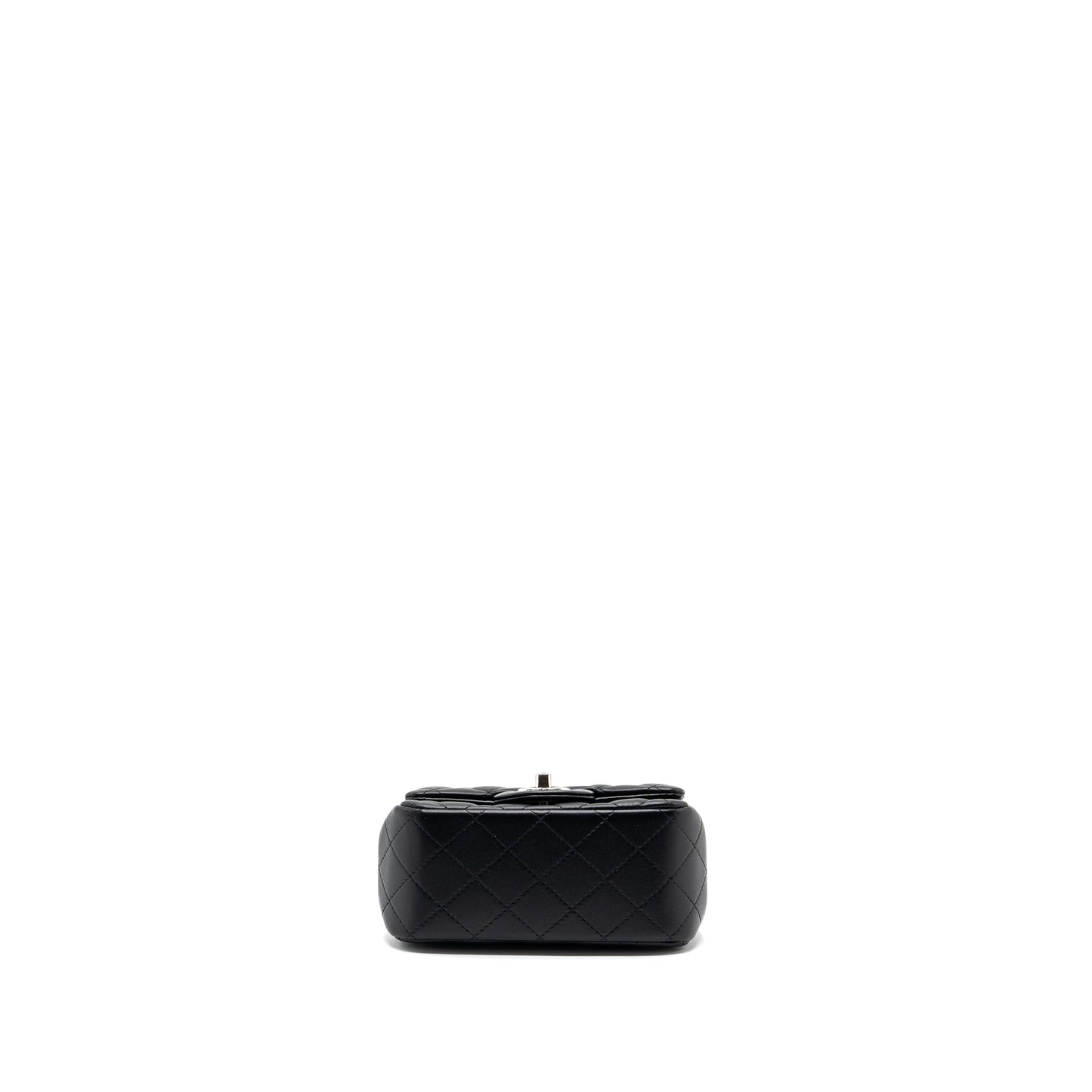 Chanel mini square flap bag lambskin Black  (microchip)