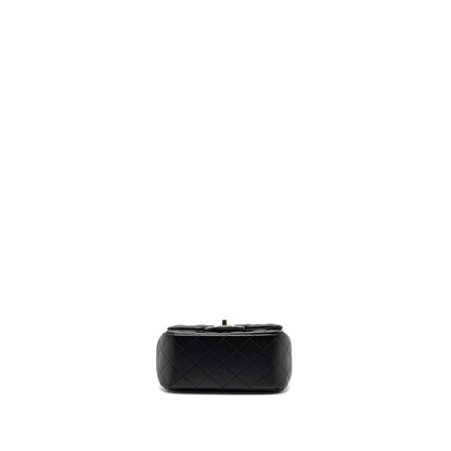 Chanel mini square flap bag lambskin Black  (microchip)