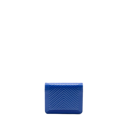 Chanel Boy Clutch with Chain  Chervon Lambskin Blue