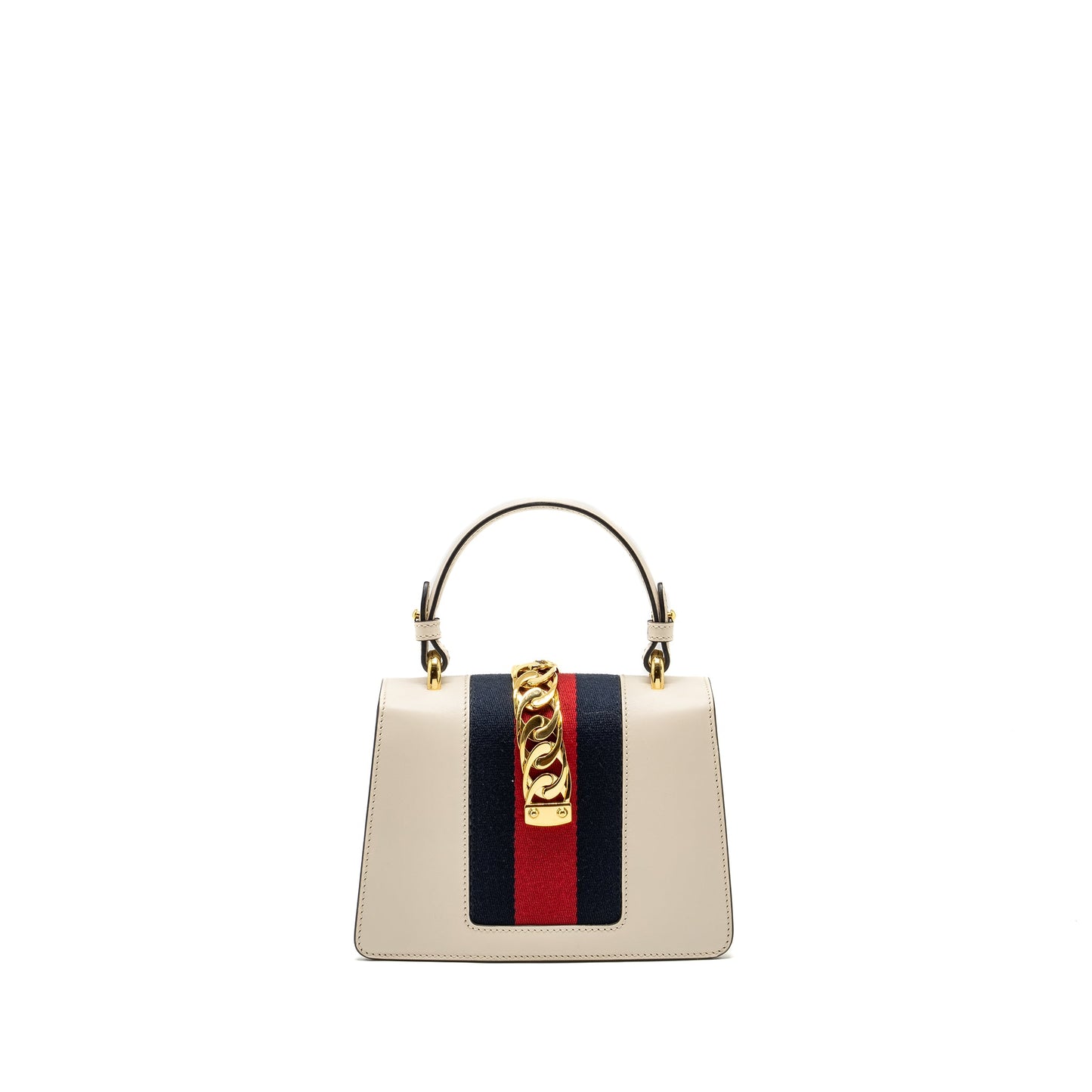Gucci Mini Sylvie Top Handle Bag Calfskin White