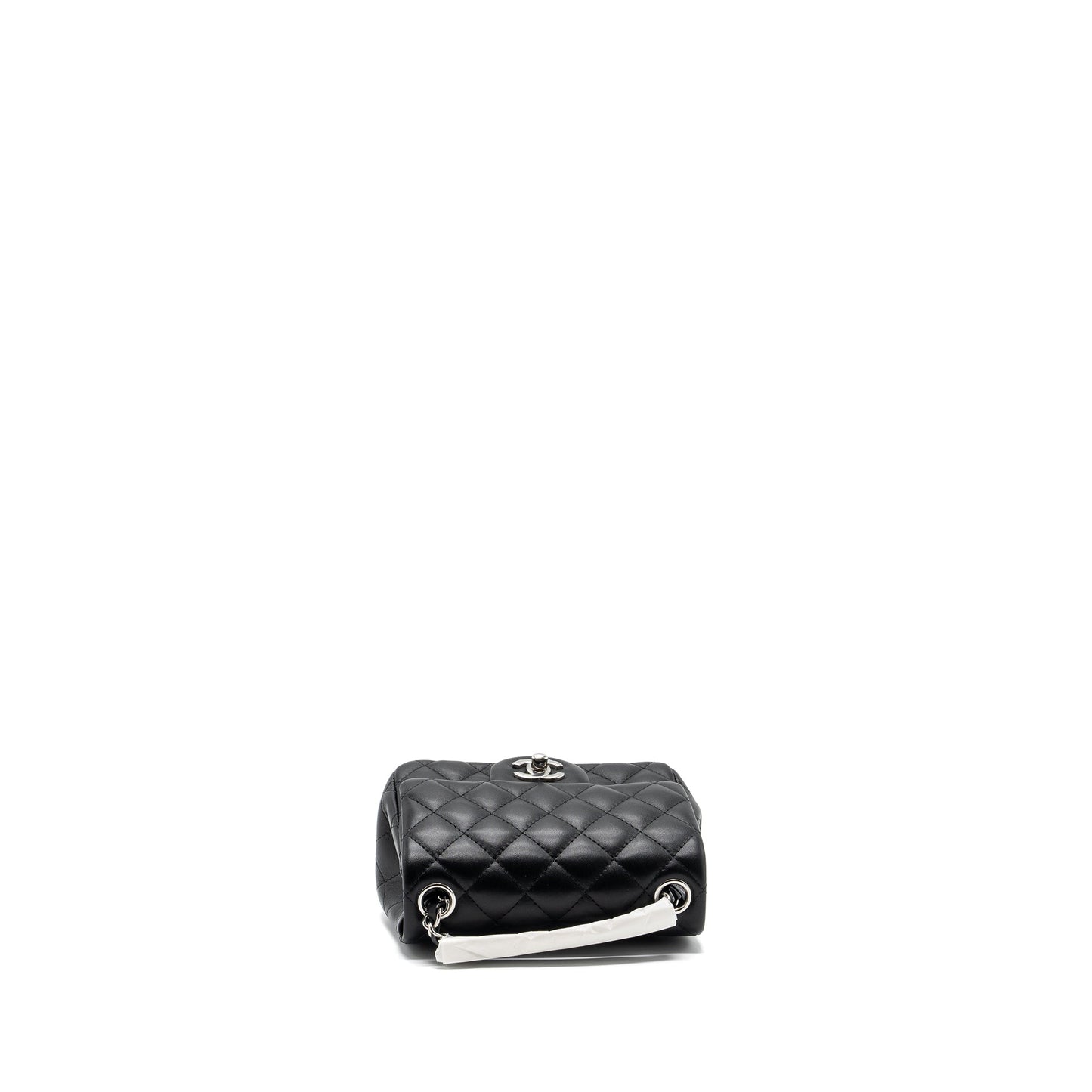 Chanel mini square flap bag lambskin Black  (microchip)