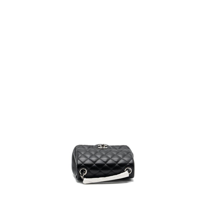Chanel mini square flap bag lambskin Black  (microchip)