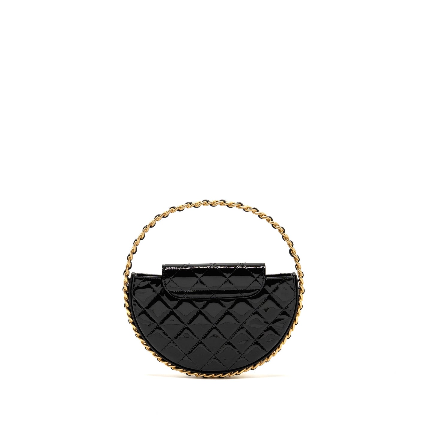 Chanel 23K Hoop Bag Patent Leather Black  (Microchip)