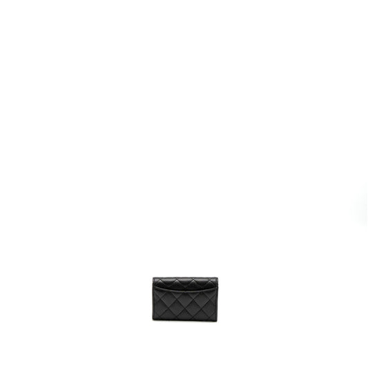 Chanel Classic Flap Card Holder Caviar Black  (Microchip)
