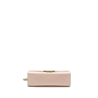 Chanel 17C Click Label Shoulder Bag Calfskin Light Pink L