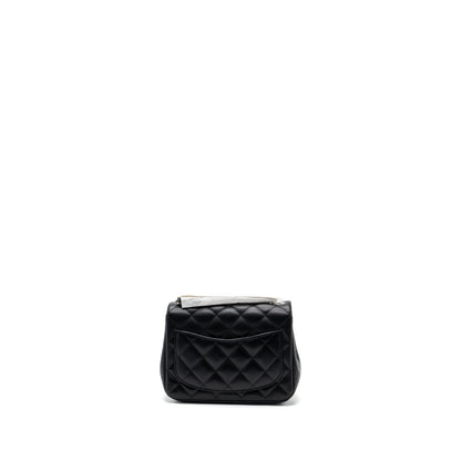 Chanel mini square flap bag lambskin Black  (microchip)