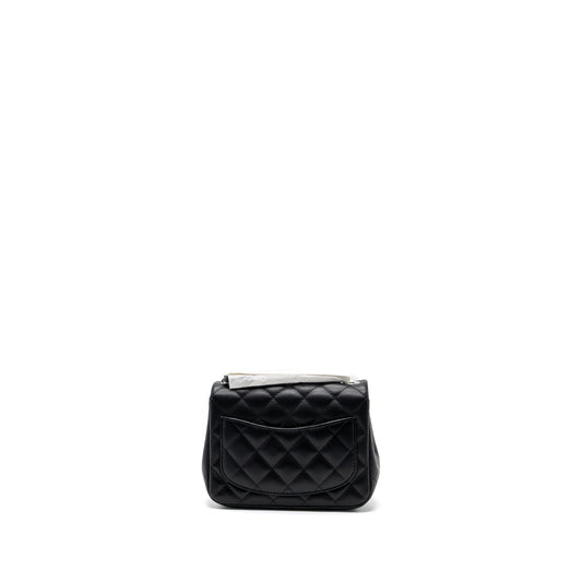 Chanel mini square flap bag lambskin Black  (microchip)