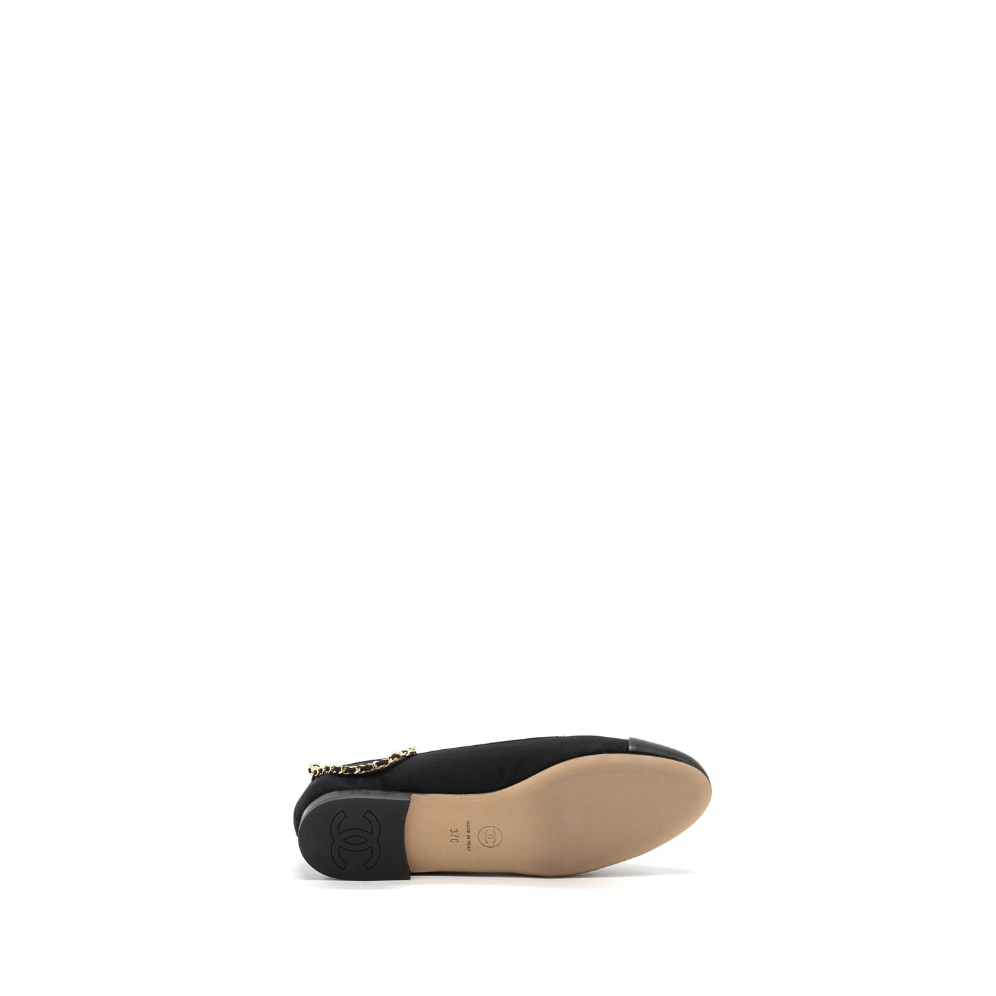 Chanel Size 37 Ballerinas Shoes Canvas/Leather Black L