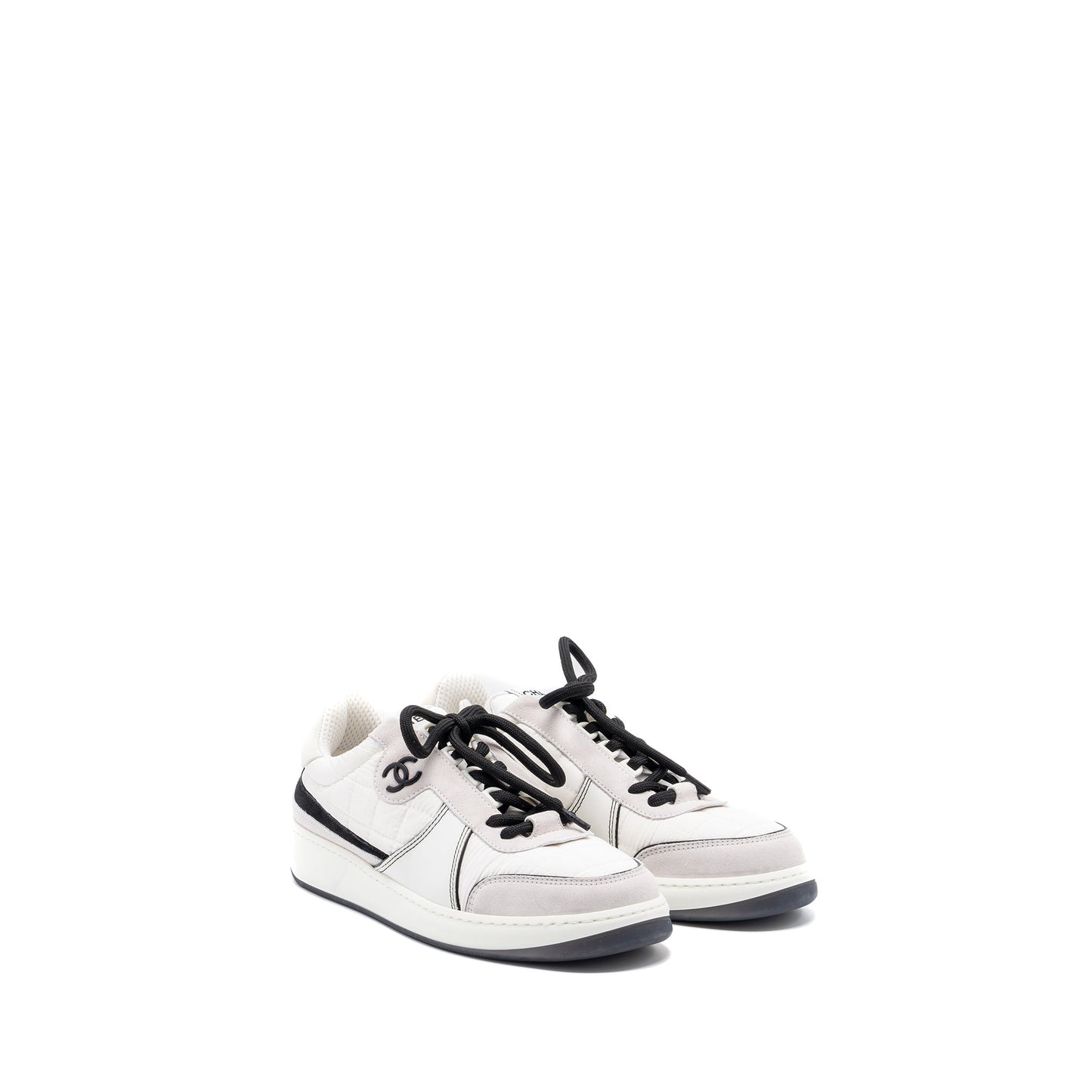 Chanel size 38.5 sneakers multicolor black / white/ light grey