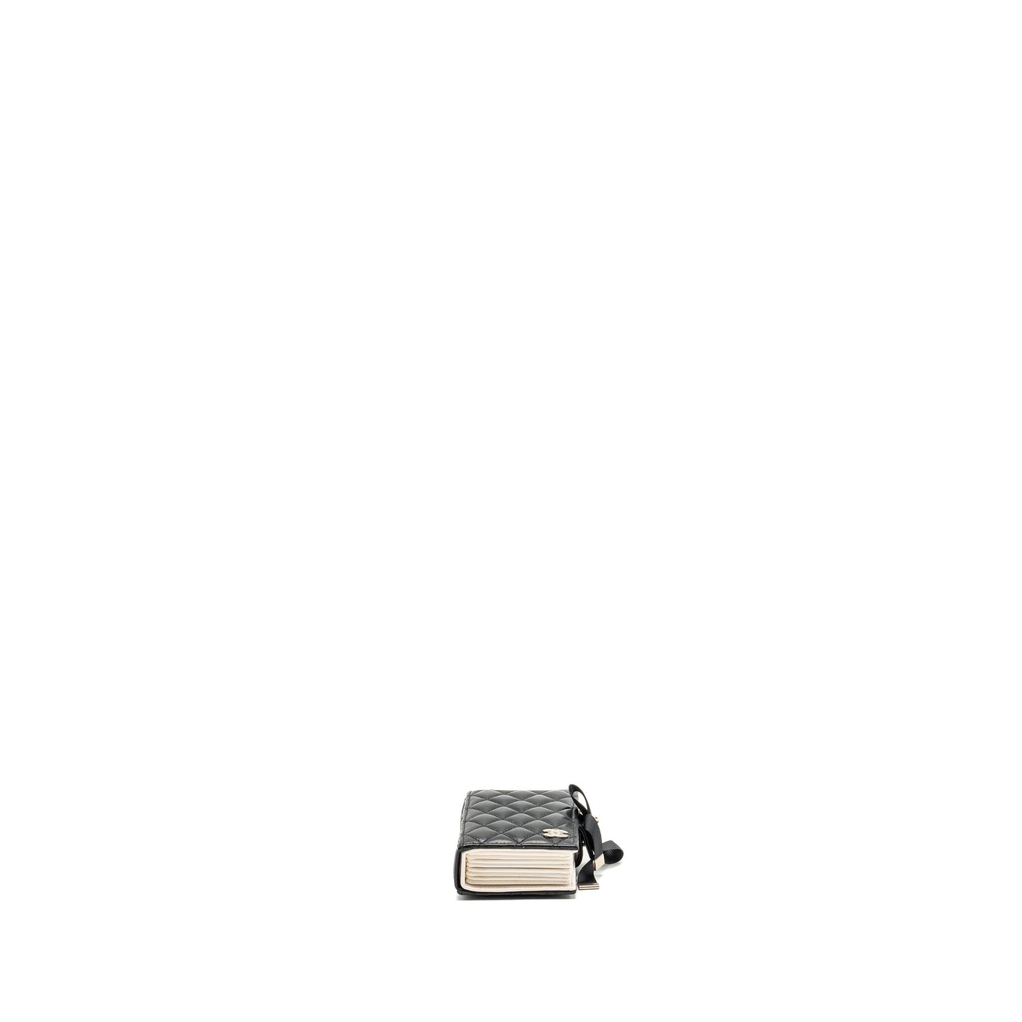 Chanel mini Book Card Holder with Chain Lambskin Black L (microchip)