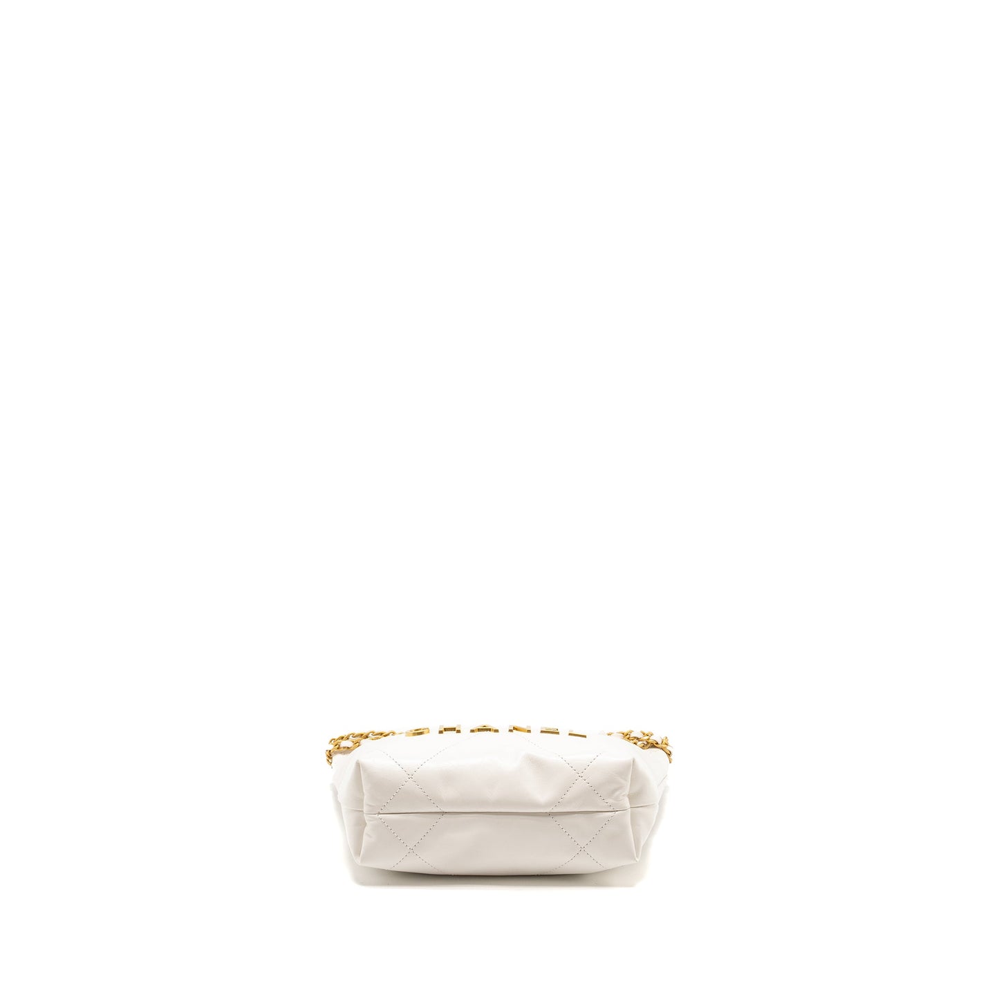 Chanel Mini 22 Bag Shiny Calfskin White  (Microchip)