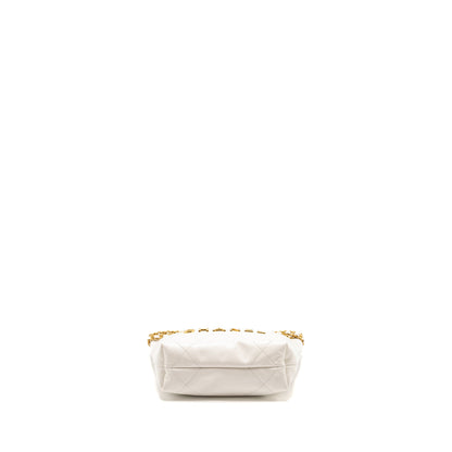 Chanel Mini 22 Bag Shiny Calfskin White  (Microchip)