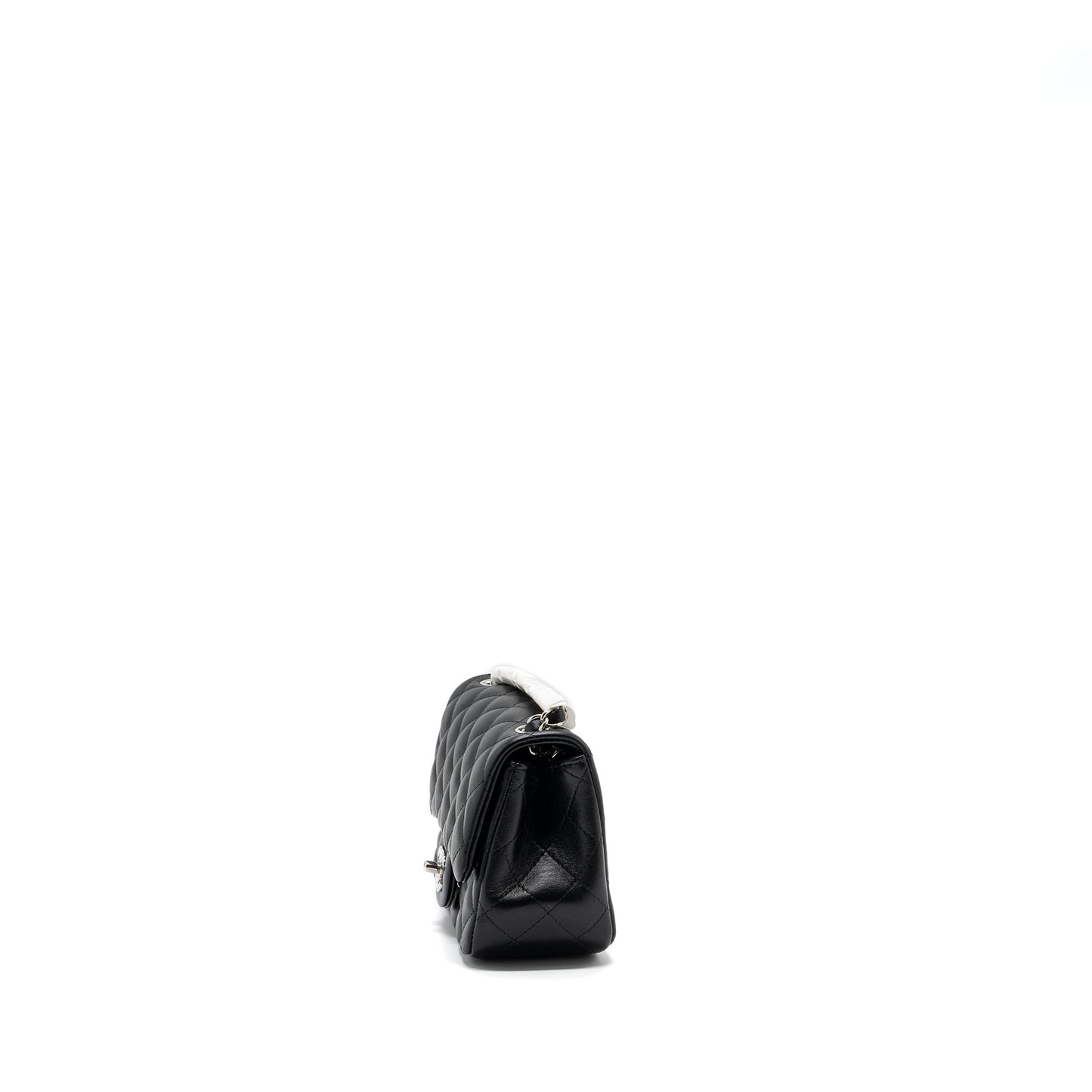 Chanel mini square flap bag lambskin Black  (microchip)