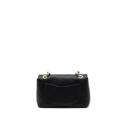 CHANEL FLAP BAG WITH CHAINS HANDLE Quilted CALFSKIN BLACK