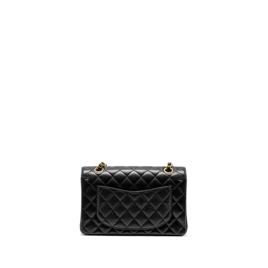 Chanel Small Classic Double FLAP BAG Caviar Black  (Microchip)