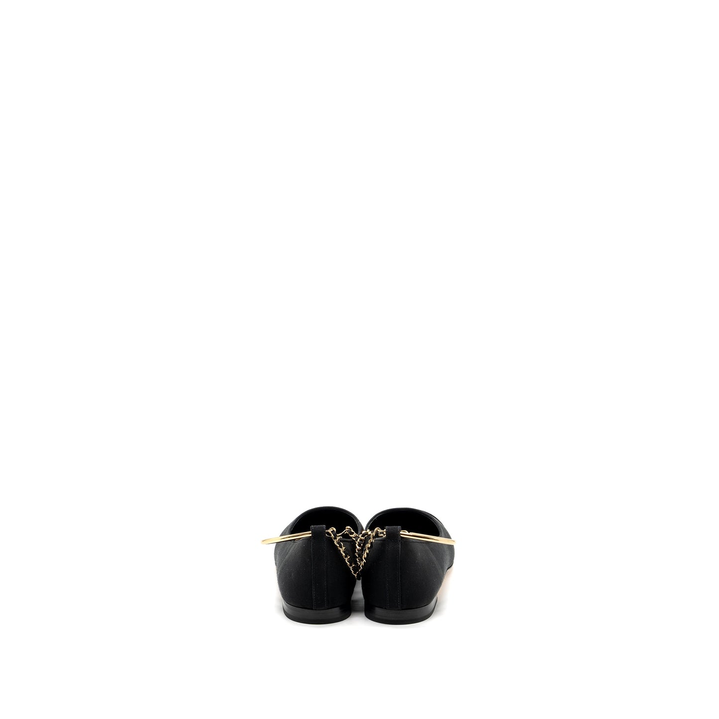 Chanel Size 37 Ballerinas Shoes Canvas/Leather Black L
