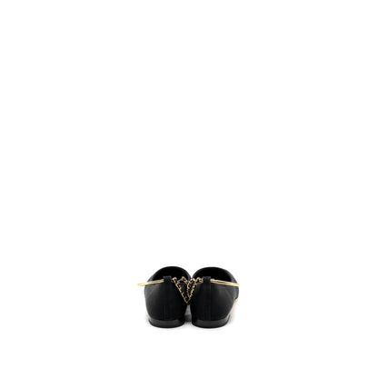 Chanel Size 37 Ballerinas Shoes Canvas/Leather Black L