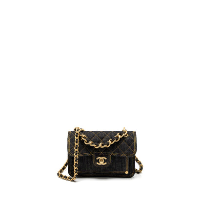 Chanel 23S Flap Bag Denim Dark Blue Brushed  (Microchip)