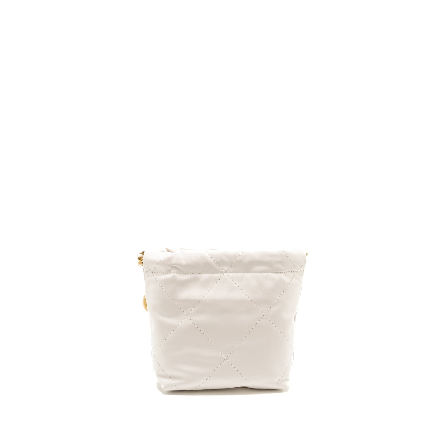 Chanel Mini 22 Bag Shiny Calfskin White  (Microchip)