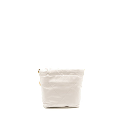Chanel Mini 22 Bag Shiny Calfskin White  (Microchip)