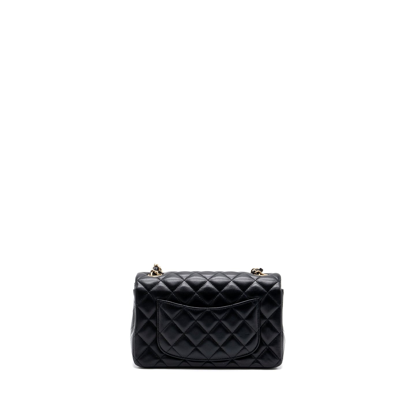 CHANEL MINI RECTANGULAR FLAP BAG LAMBSKIN BLACK L (MICROCHIP)