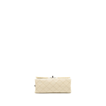 Chanel Mini 2.55 Reissue Flap Bag Aged Calfskin Creamy White With Ruthenium Hardware