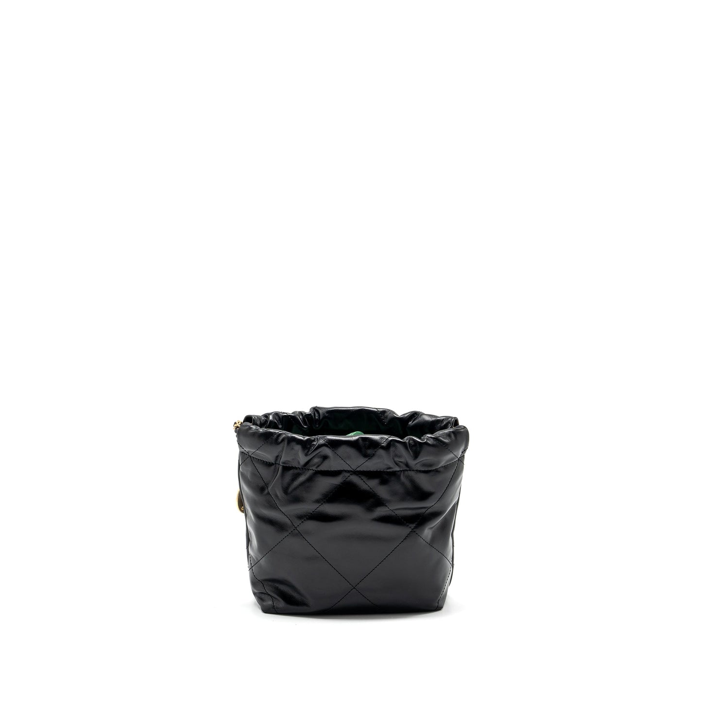 Chanel Mini 22 Bag Shiny Calfskin Black  (Microchip)