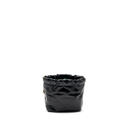 Chanel Mini 22 Bag Shiny Calfskin Black  (Microchip)