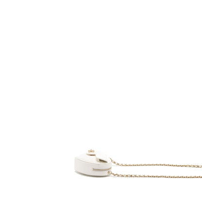 Chanel 22S Small Heart Bag Lambskin White L
