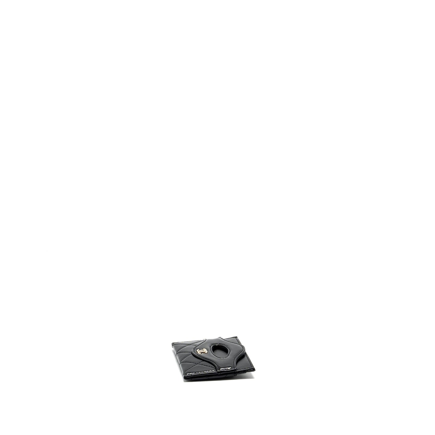 Chanel 31 card holder shiny goatskin black L (microchip)
