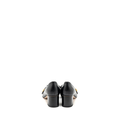 Gucci size 38 marmont loafer pumps calfskin black