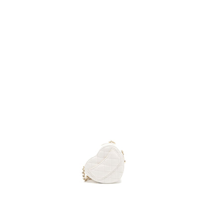 Chanel 22S Small Heart Bag Lambskin White L