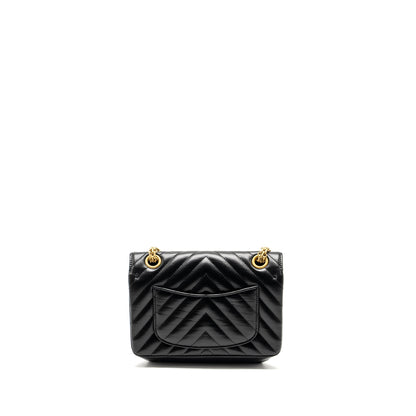 Chanel Mini 2.55 Reissue Chevron Calfskin Black  (Microchip)
