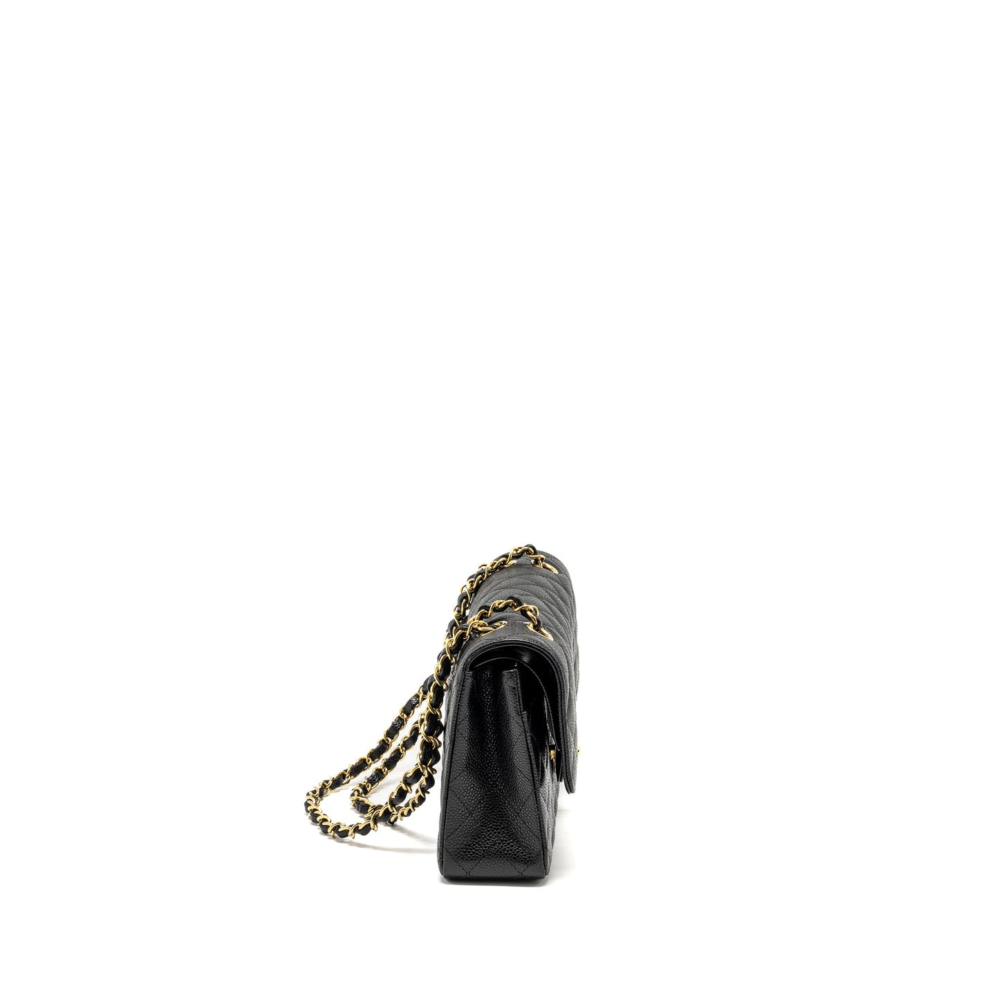 Chanel Medium Classic Double Flap Bag Caviar Black  (Microchip)