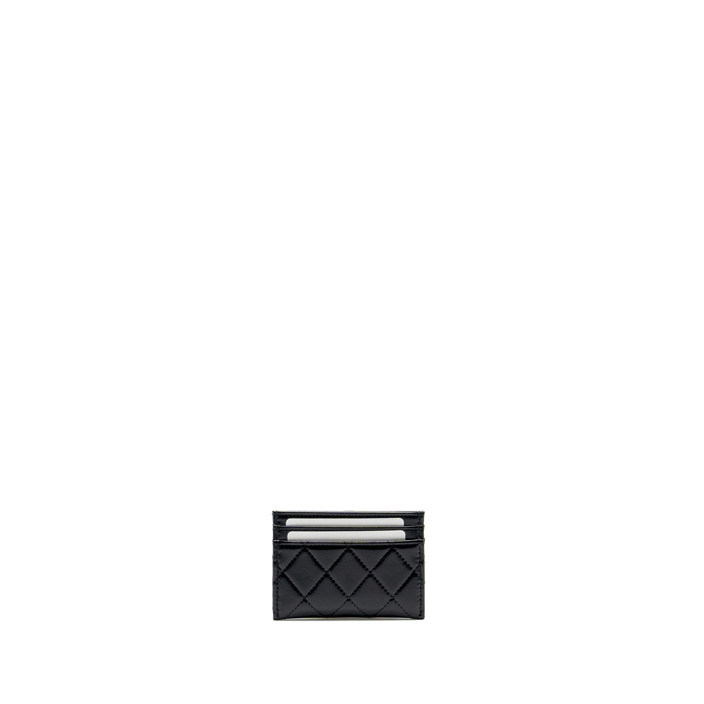 Chanel 31 card holder shiny goatskin black L (microchip)