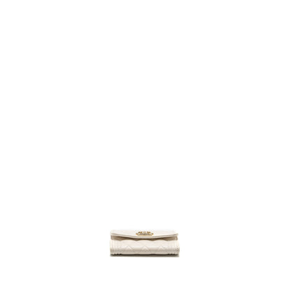 Chanel Boy Flap Card Holder Caviar White L