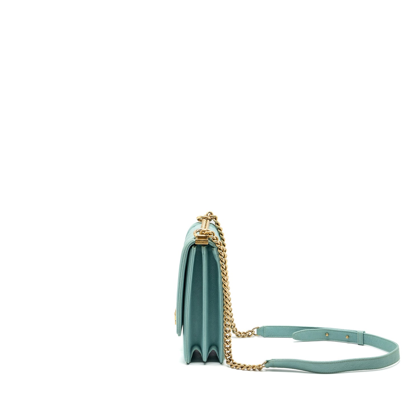 Chanel North South Boy Bag Caviar Light Blue
