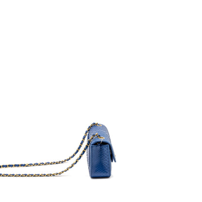Chanel Mini Rectangular Flap Bag Python Blue
